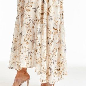 Anthropologie DREW Floral Print Chiffon Maxi Skirt